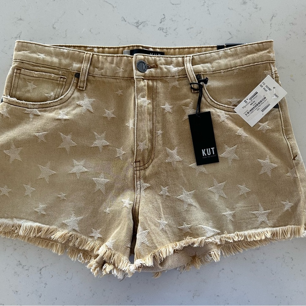 New with tags Kit from the Kloth Denim high Rise Jane Shorts w star embroidery.